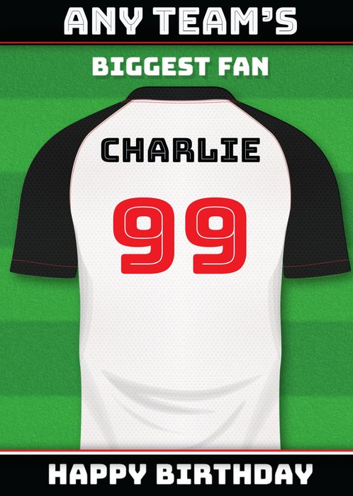 Football Legends Name And Number Football Shirt Birthday Card