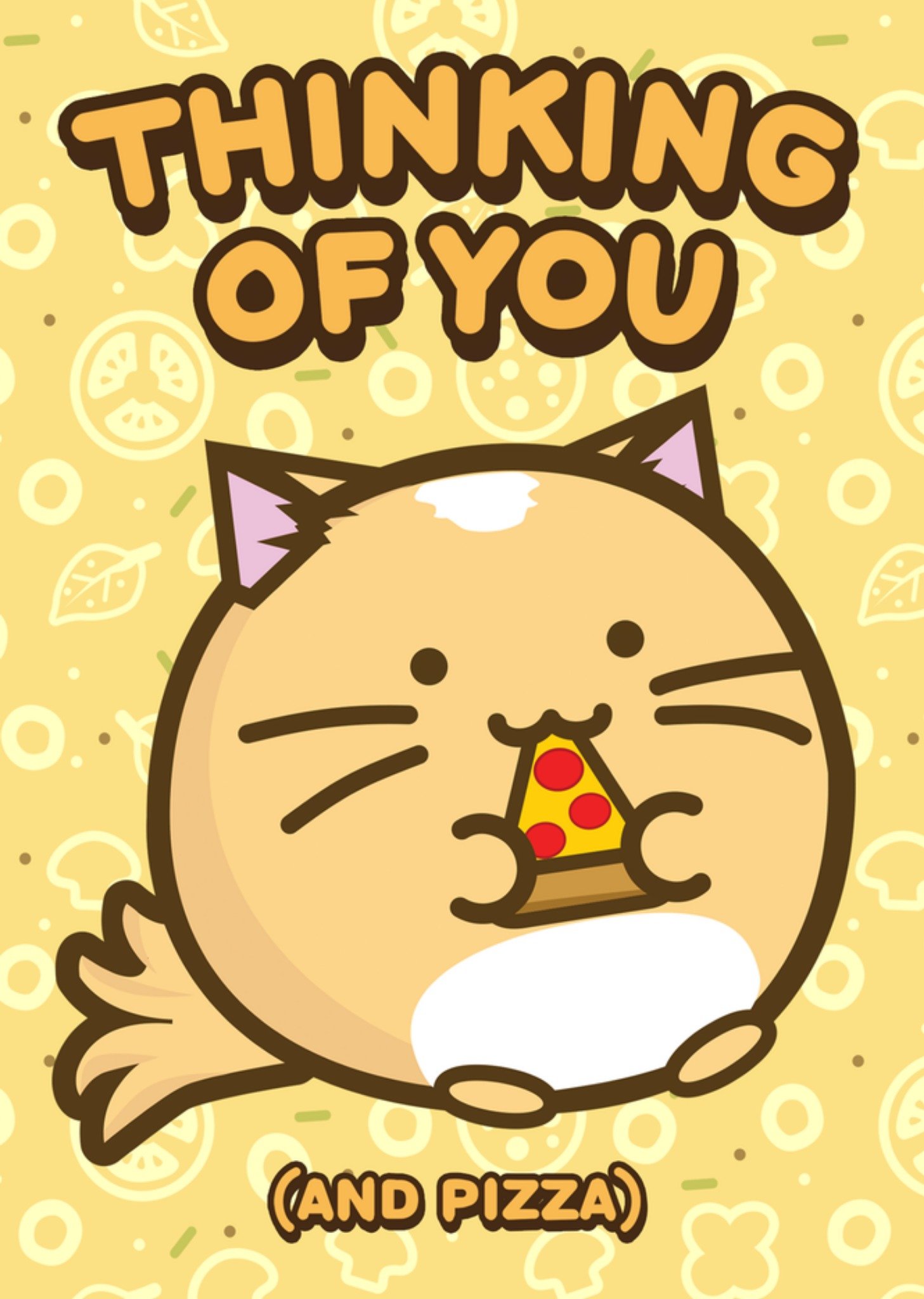 Moonpig Fuzzballs Thinking Of You And Pizza Card