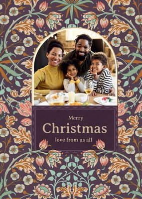 William Morris Traditional Love From Us All Photo Upload Christmas Card