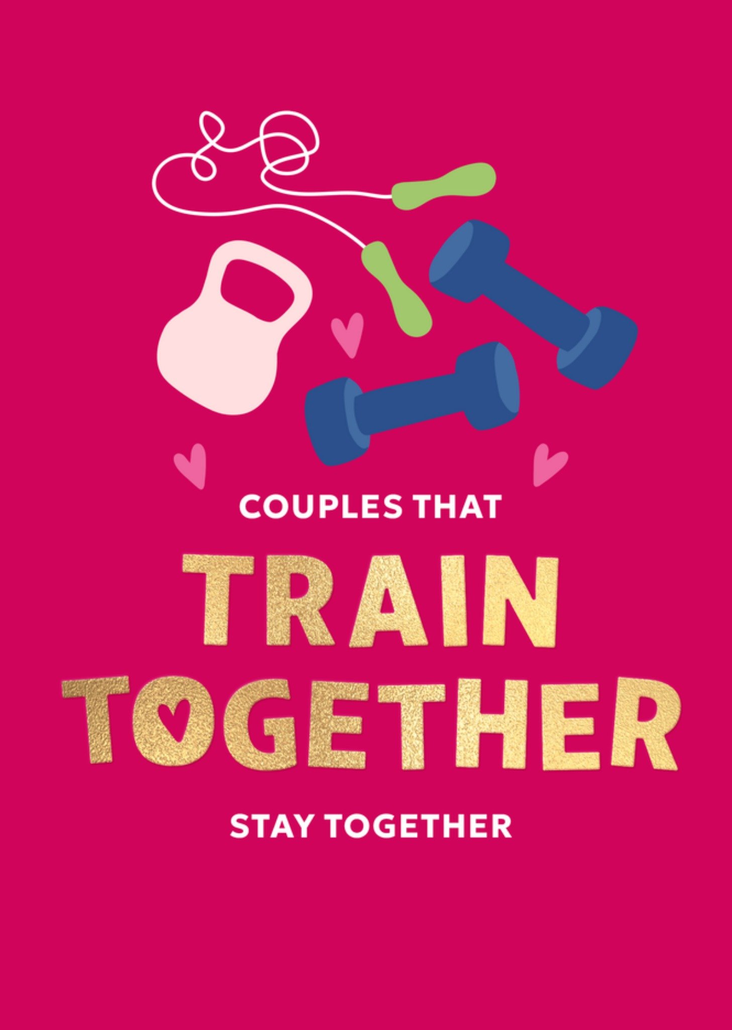 Moonpig Funny Train Together Stay Together Fitness Valentine's Day Card