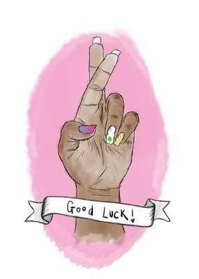 KitsCH Noir Good Luck Fingers Crossed Card