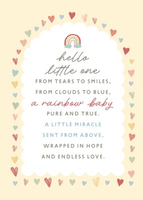 Hello Little One Rainbow Baby Card