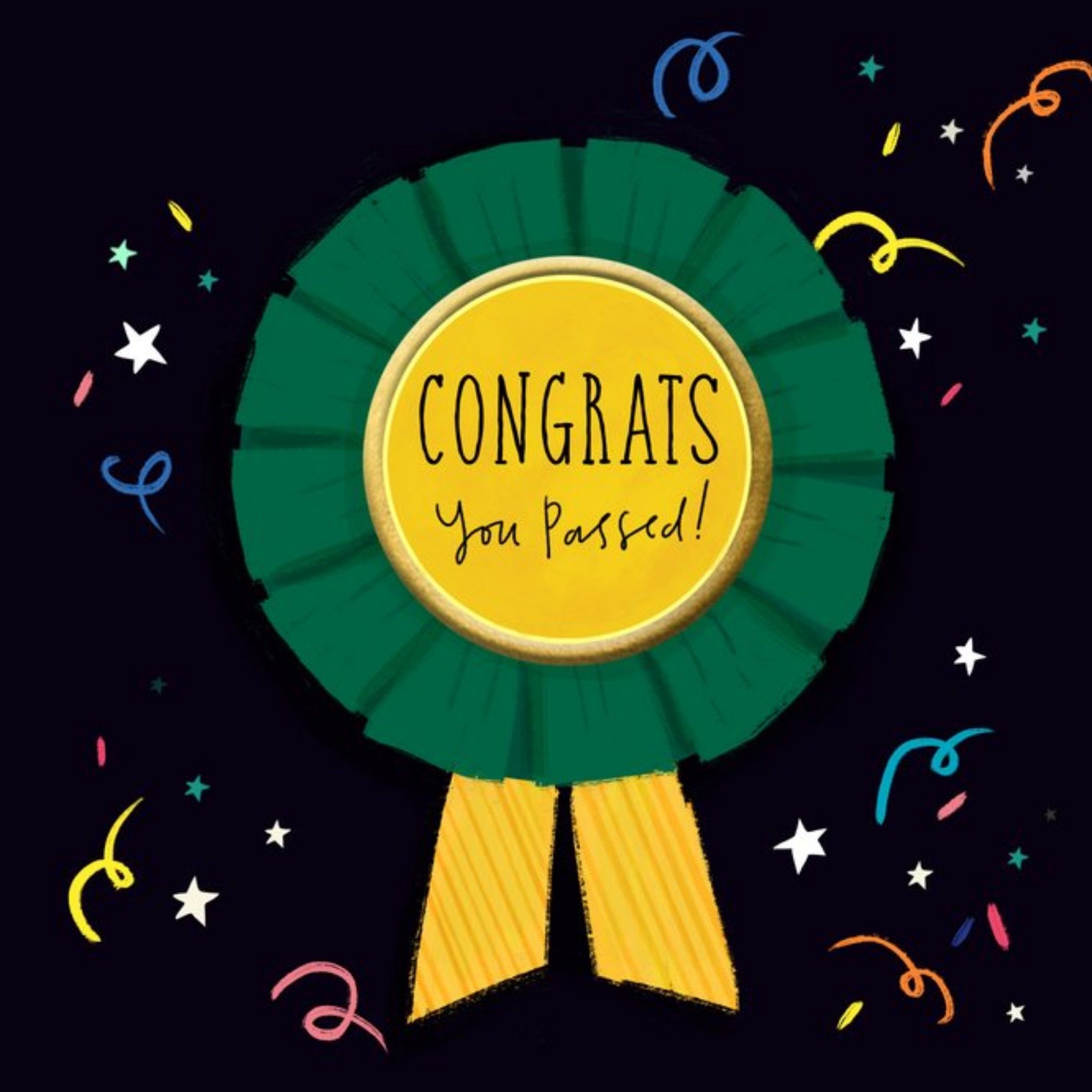 Moonpig Colette Barker Badge Passed Congratulations Card