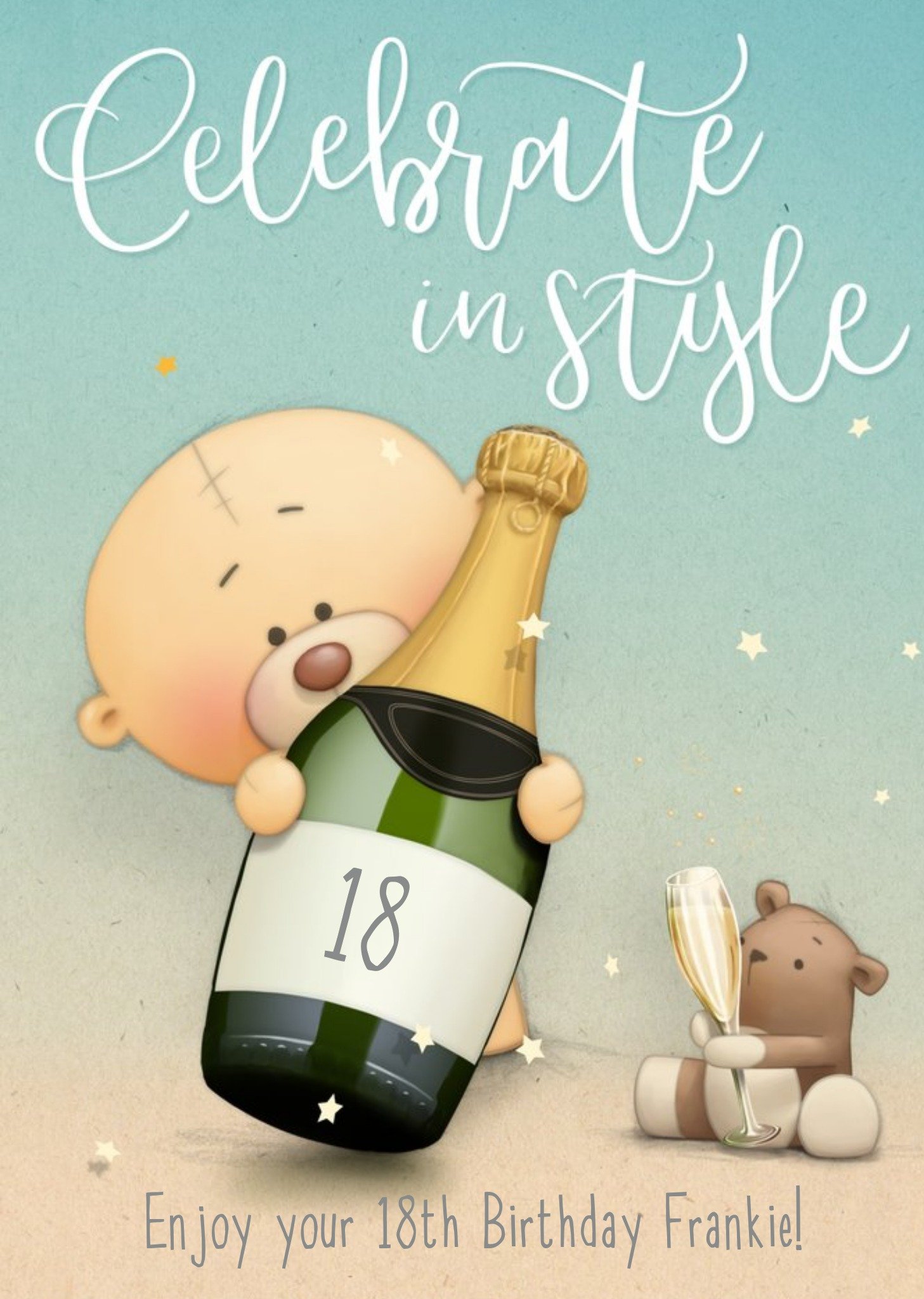 Moonpig Teddy Bear Celebrate In Style Birthday Card
