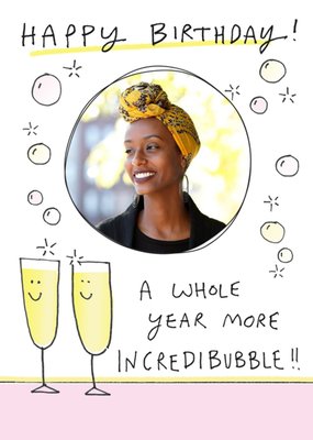 Simple Illustration Of Two Champagne Glasses Incredibubble Photo Upload Birthday Card