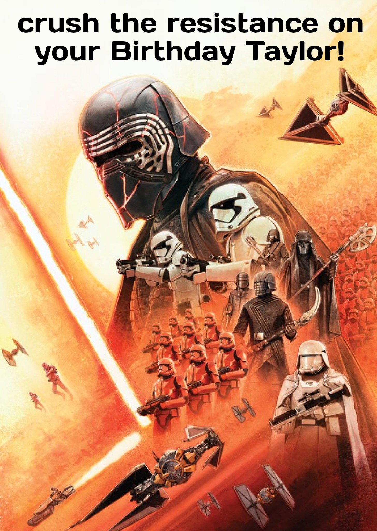 Disney Star Wars Episode 9 The Rise Of Skywalker Kylo Ren Dark Side Personalised Birthday Card