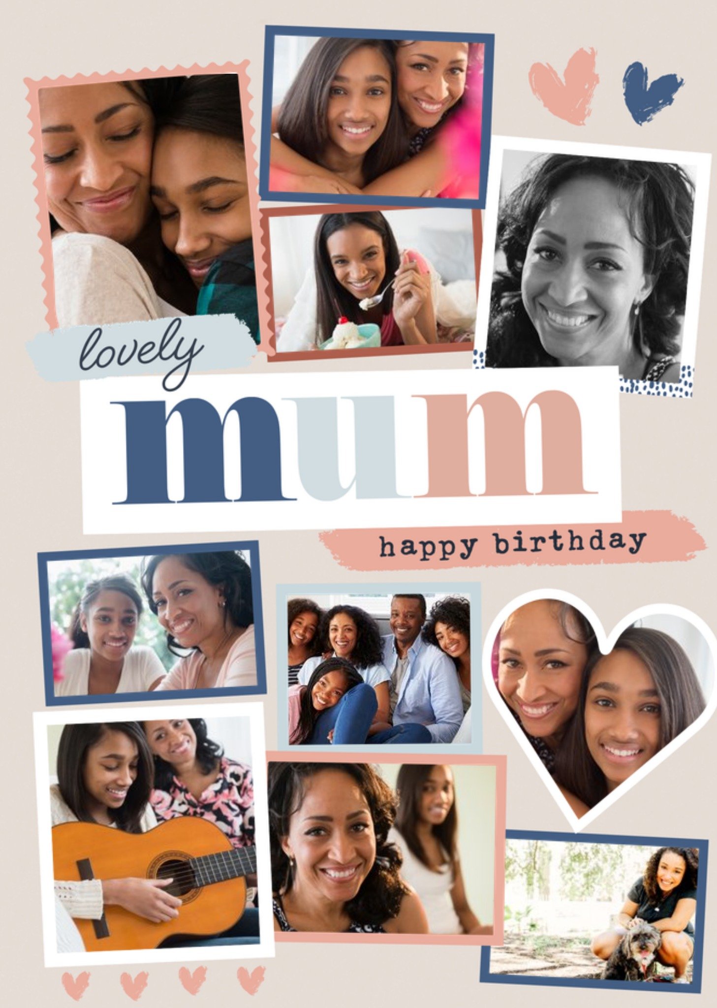 Moonpig Modern Photo Upload Collage Lovely Mum Birthday Card