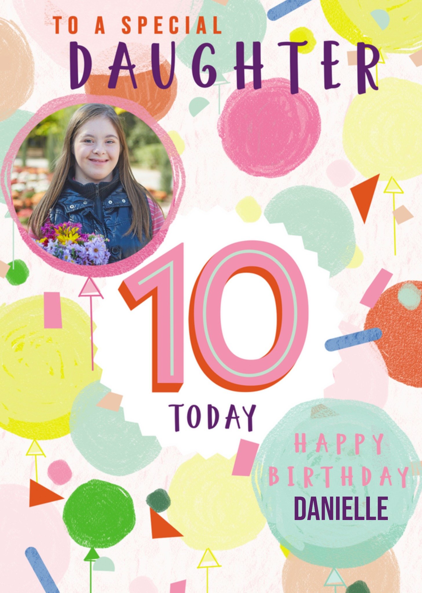 Moonpig To A Special Daughter Photo Upload 10th Birthday Card, Large