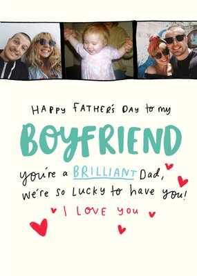 The Happy News Boyfriend Photo Upload Father's Day Card