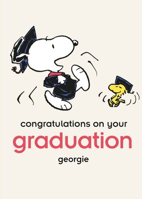 Cute Peanuts Congratulations On Your Graduation Personalised Card