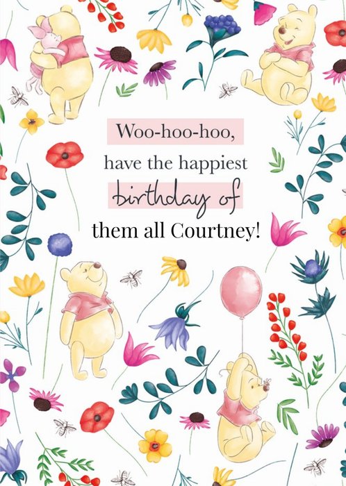 Winnie The Pooh Happiest Birthday Of Them All Card