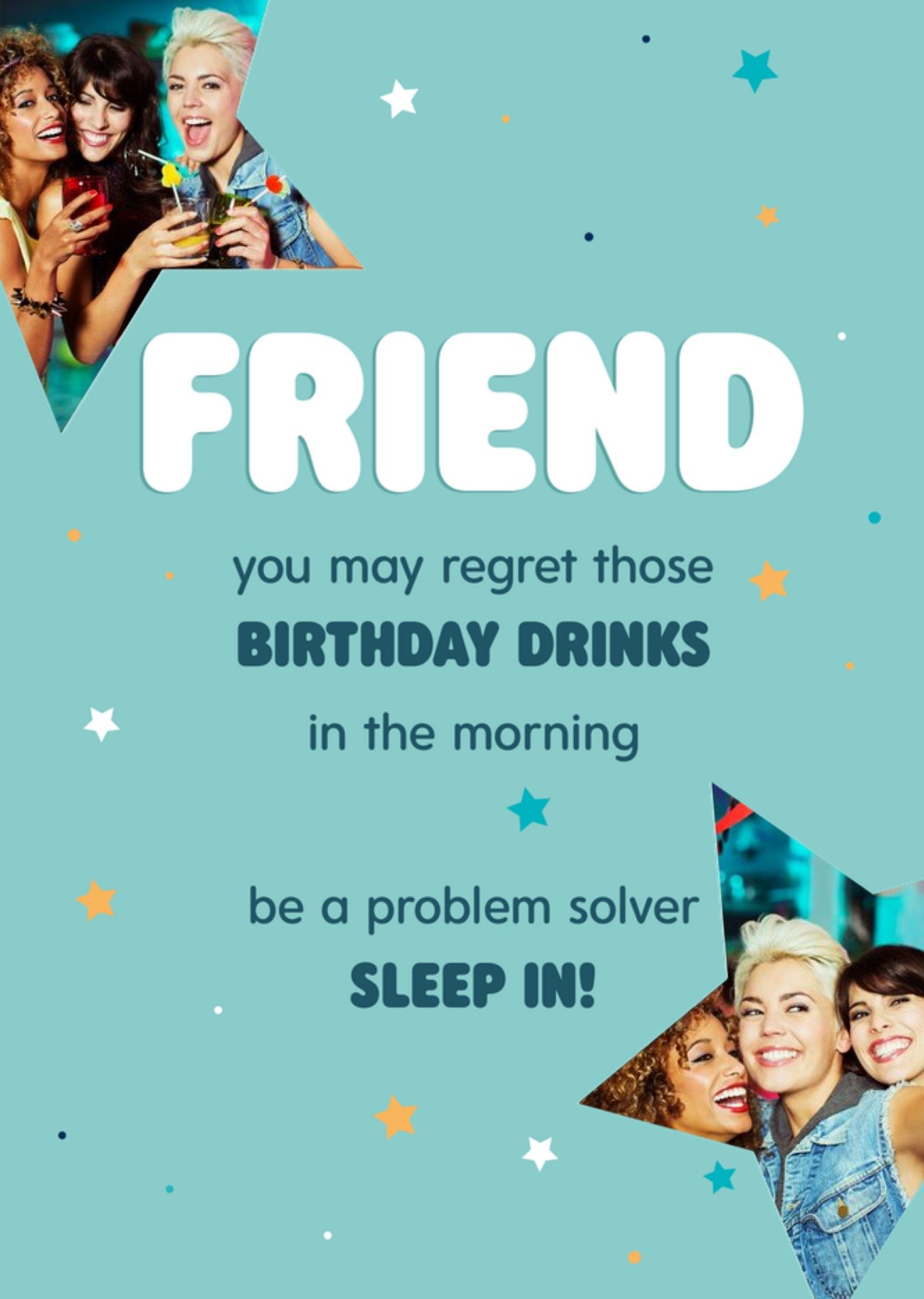 Moonpig Photo Upload Typography And Stars Friend Birthday Card