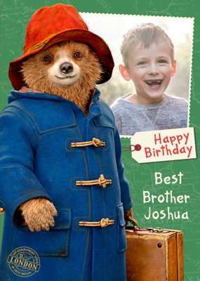 Paddington Birthday Brother Photo Upload Card