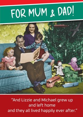 Vintage Family Personalised Christmas Card