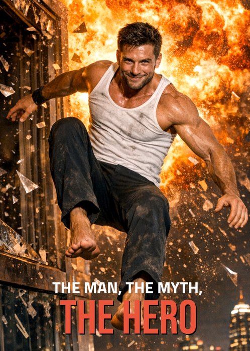 The Man The Myth The Hero Face Photo Upload Card