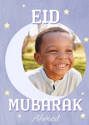 Moon And Stars Photo Upload Eid Mubarak Card