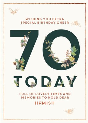 Traditional Wishing You Extra Special Birthday Cheer 70th Birthday Card