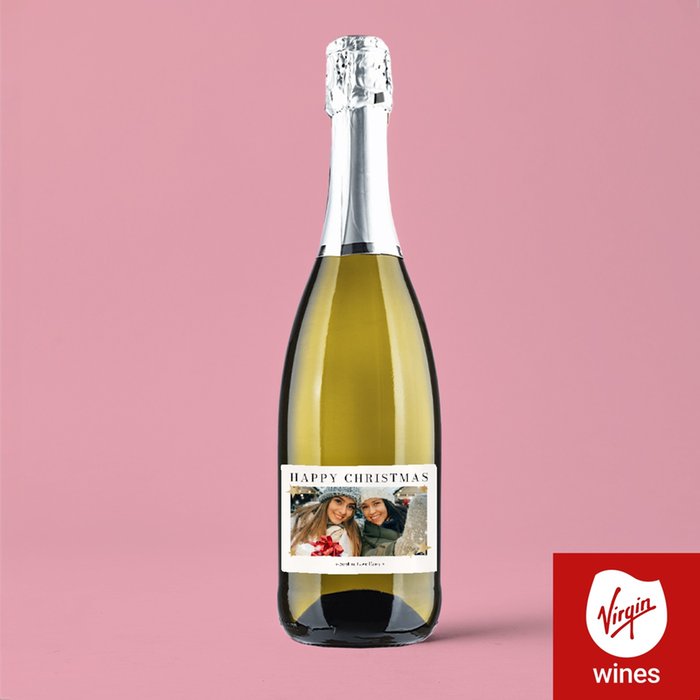 Personalised Happy Christmas Photo Upload Prosecco 75cl