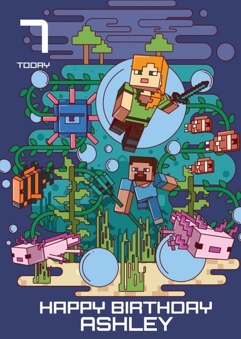 Illustrated Minecraft Age Birthday Card