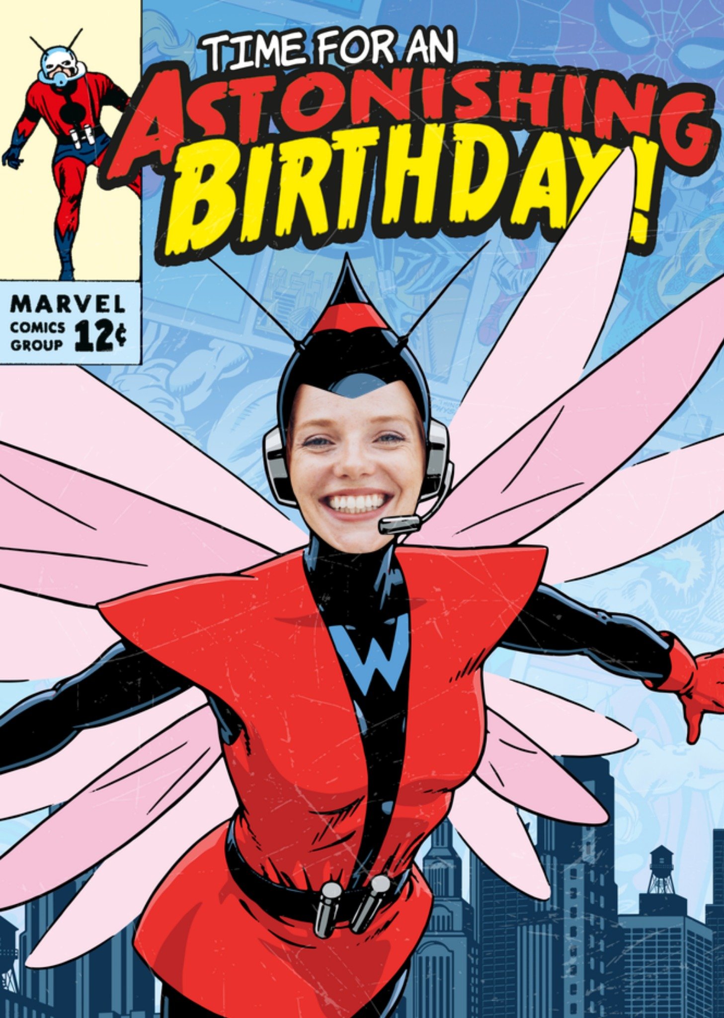 Marvel Time For An Astonishing Birthday Face Upload Card