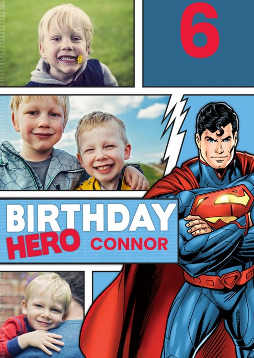 Superman Birthday Hero Personalised Happy 6th Birthday Card