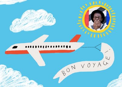 Katy Welsh Bon Voyage Plane Travel Photo Upload Arty Card