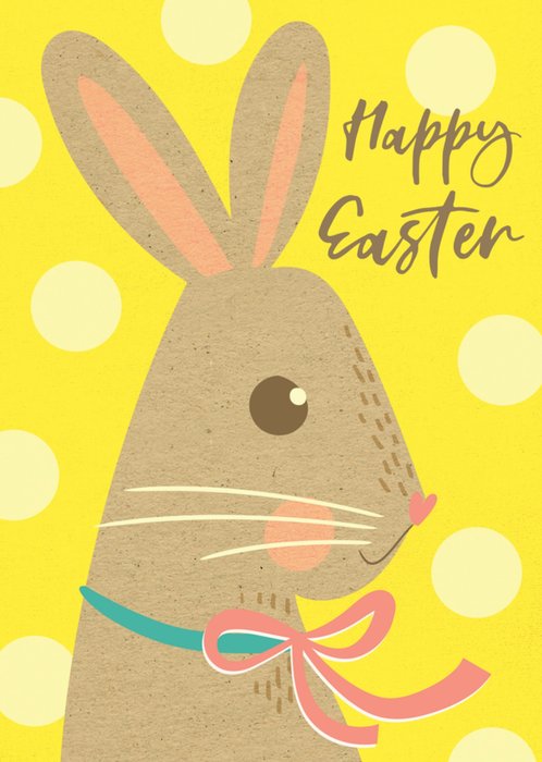Cute Bunny Illustrated Easter Card