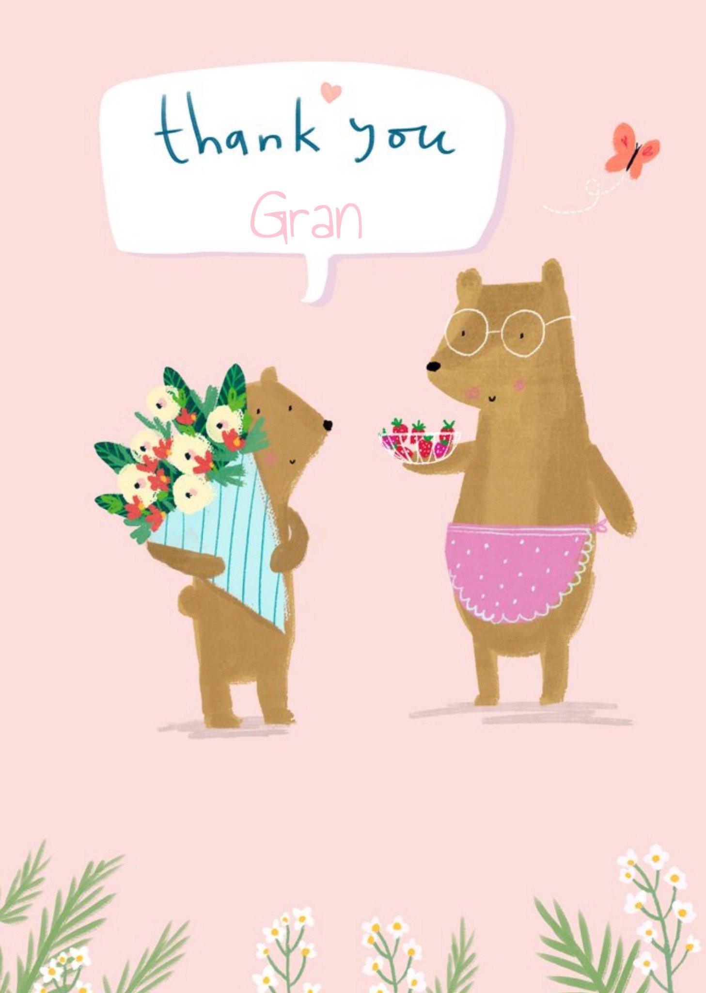 Moonpig Colette Barker Granny Plant Bear Thank You Card