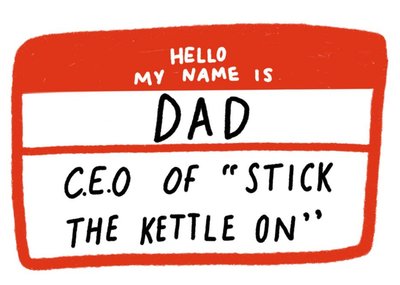 Dad Badge Funny Illustrated Father's Day Card