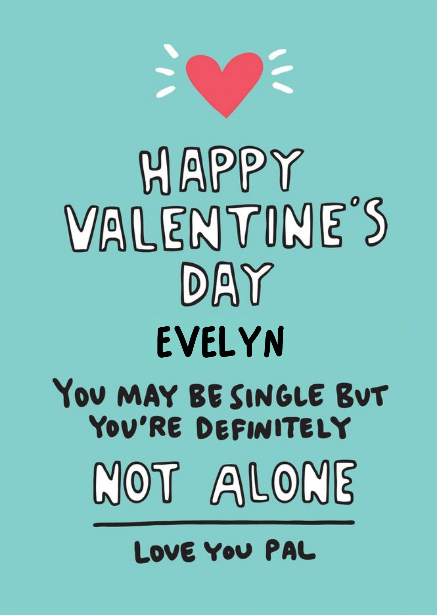Moonpig Angela Chick Single Friend Valentine's Palentine's Galentine's Card