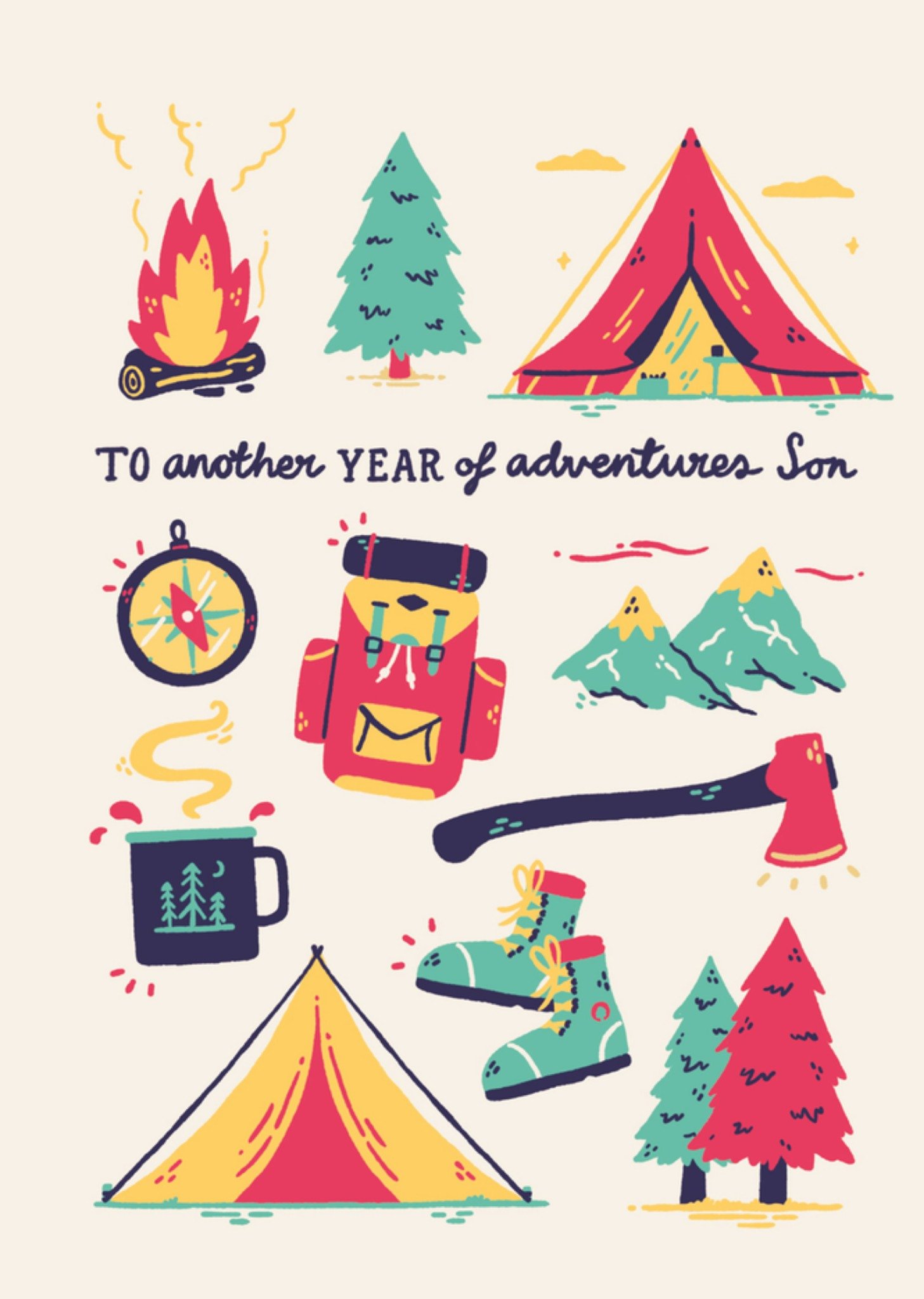 Jolly Awesome To Another Year Of Adventures Son Birthday Card