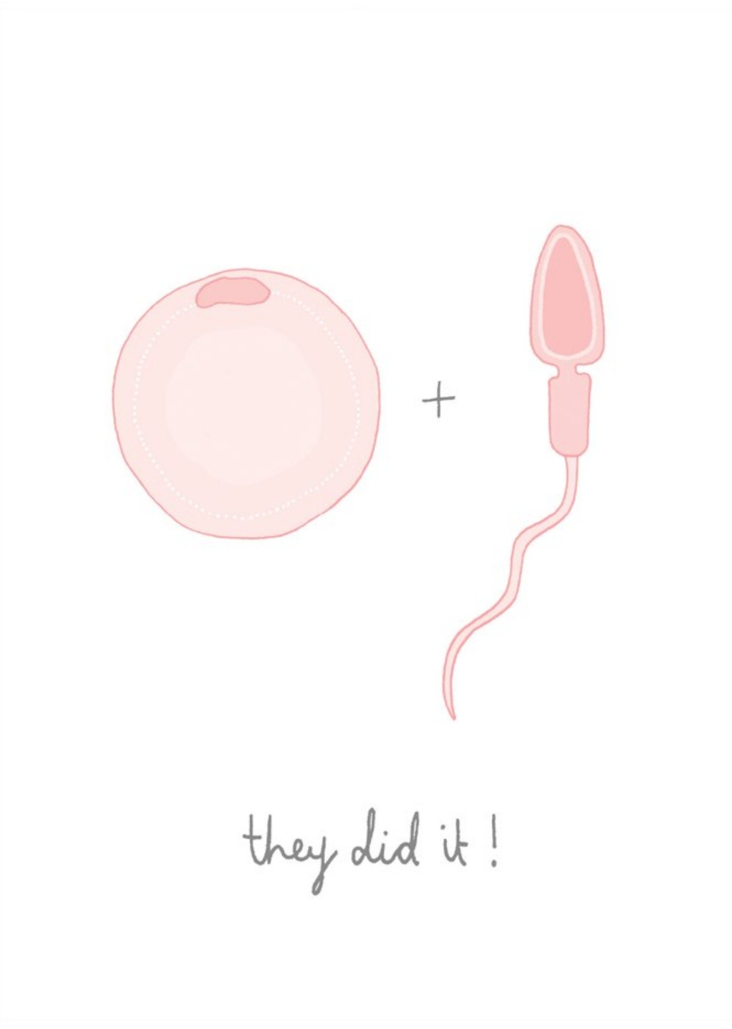 Moonpig Egg And Sperm Illustration They Did It Card, Large