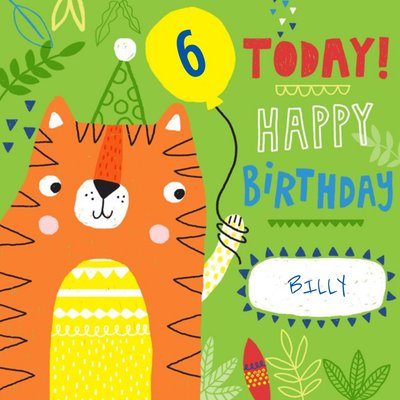 Baby Tiger Happy Birthday Kids Card