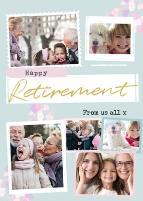 Snapshots Floral Photo Upload Retirement Card