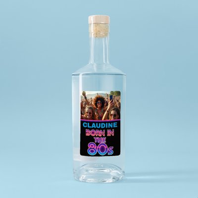 Personalised Photo Born In The 80's Gin 70cl