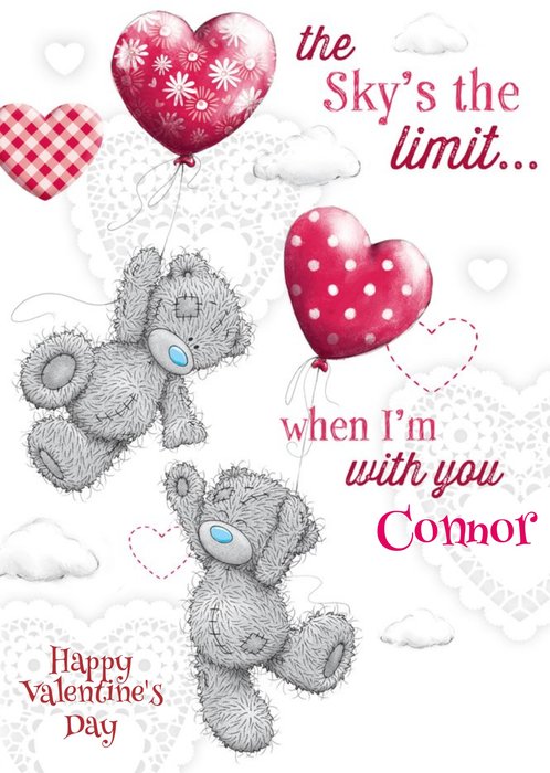 Tatty Teddy The Sky's The Limit Personalised Happy Valentine's Day Card