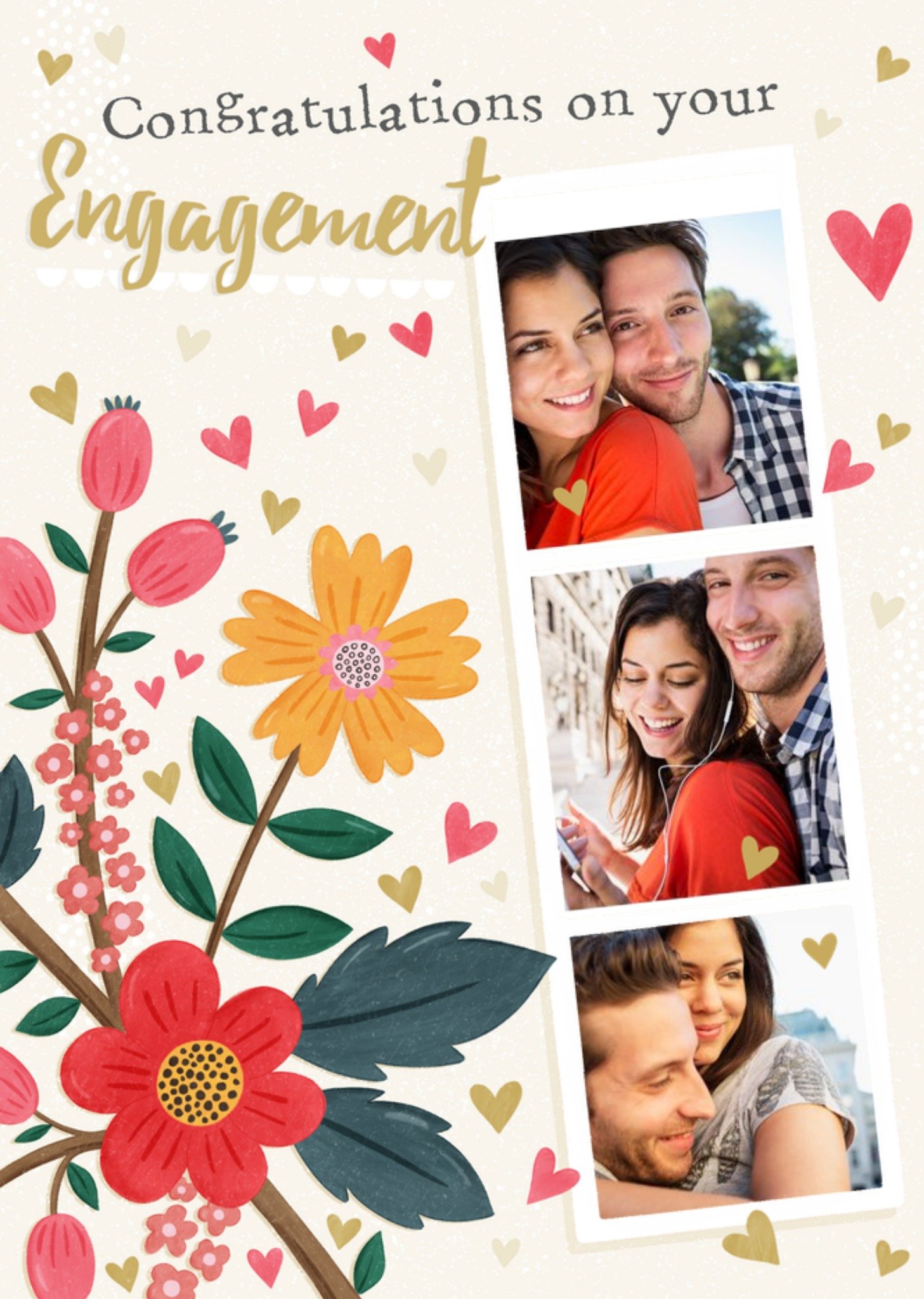Moonpig Damien Barlow Photo Upload Congratulations Engagement Card