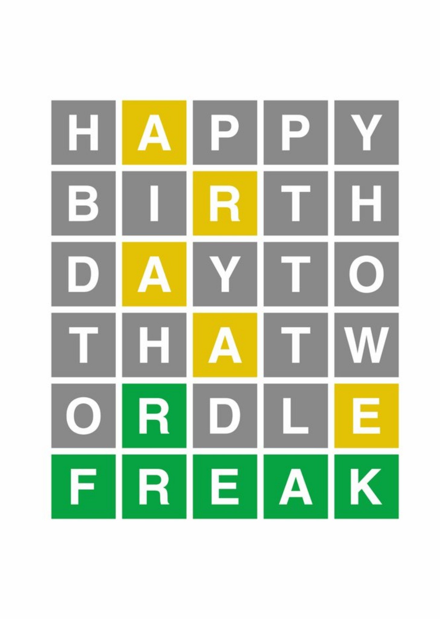 Moonpig Word Game Funny Freak Birthday Card