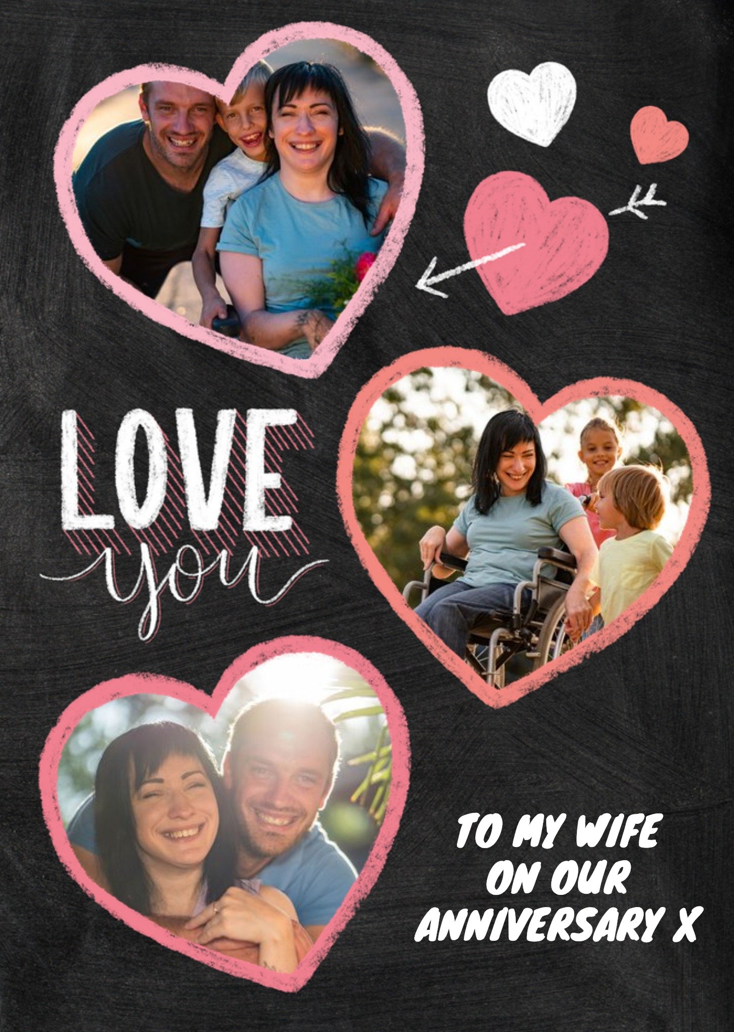 Moonpig Anniversary Card - Love You - Wife - Typographic Photo Upload