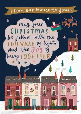 From Our House To Yours Illustrated Houses Christmas Card
