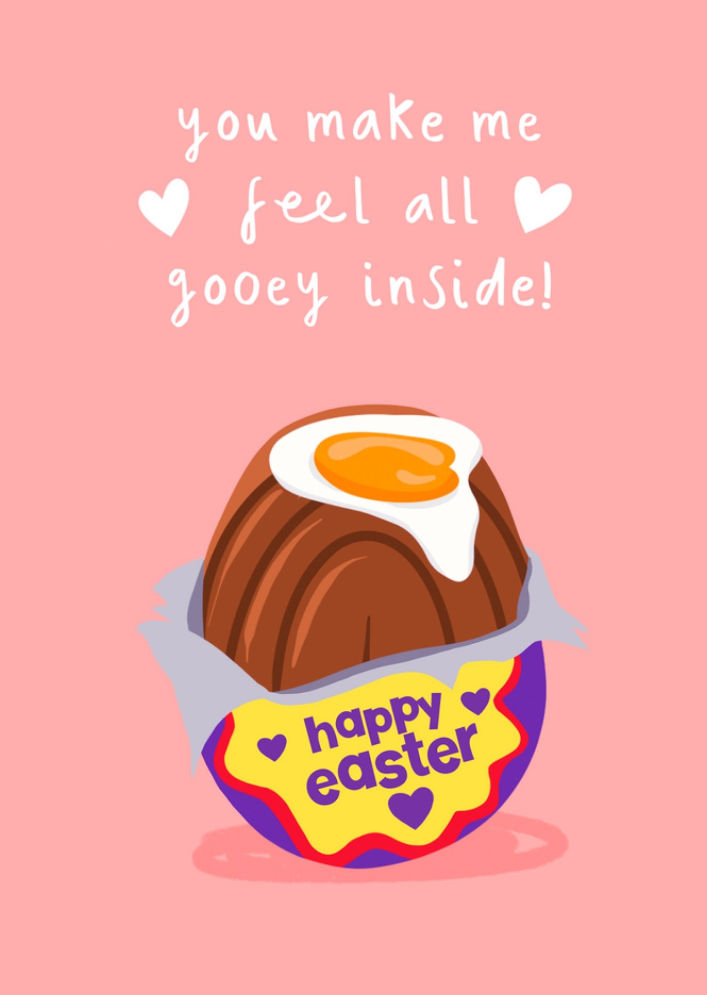 Moonpig Lovey You Make Me Feel All Gooey Inside Easter Card, Large