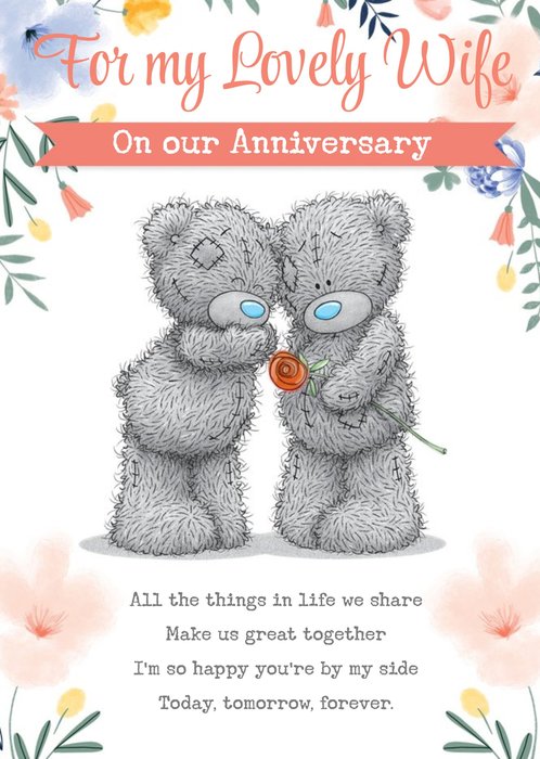 Me To You Tatty Teddy For My Lovely Wife On Our Anniversary Card