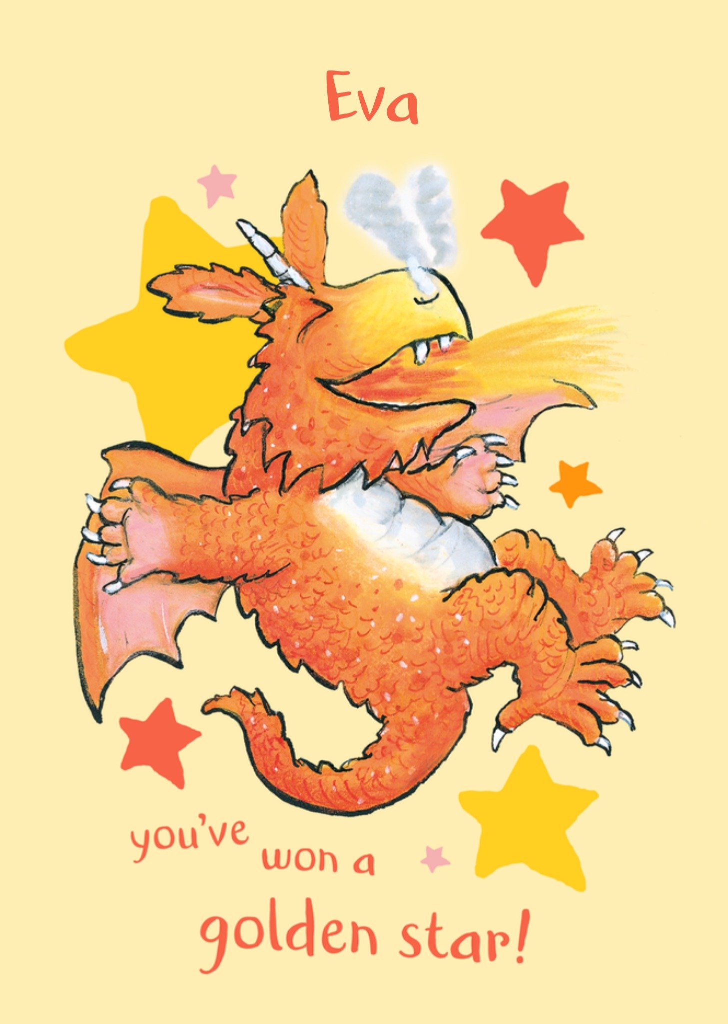 Zog You've Won A Golden Star Birthday Card