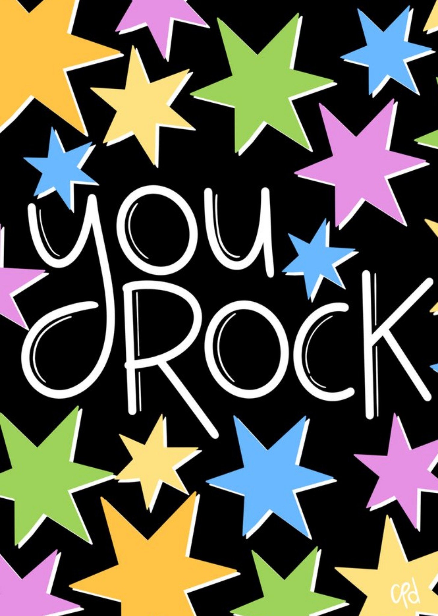 Moonpig Bright Graphic Star Design You Rock Card