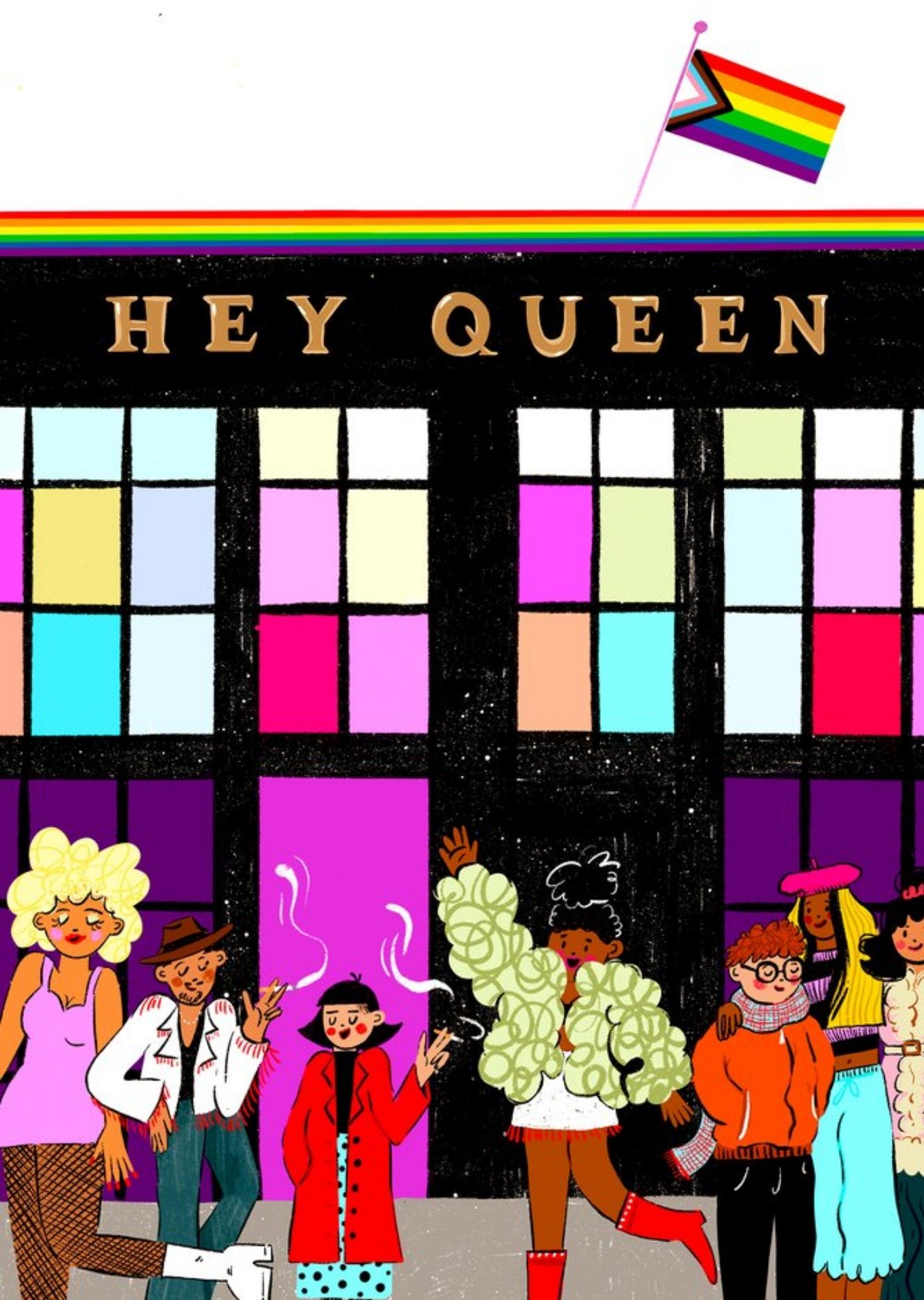 Moonpig Illustrated Hey Queen LGBTQ+ Pride Just To Say Card