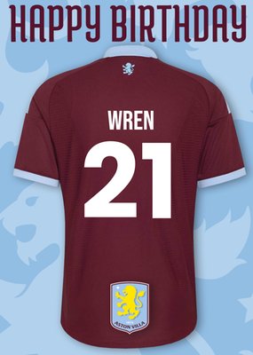 Aston Villa Football Shirt 21st Birthday Card