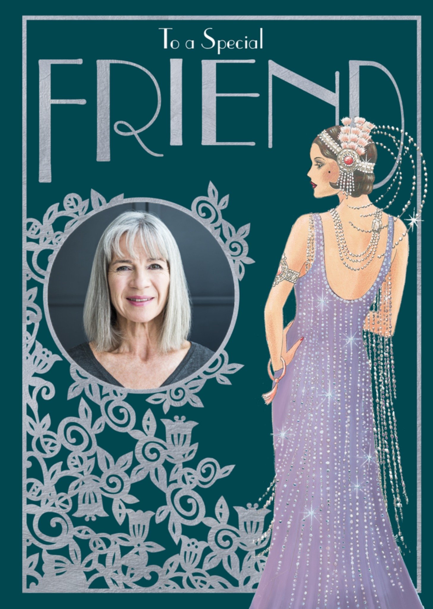 Moonpig To A Special Friend Photo Upload Art Deco Card