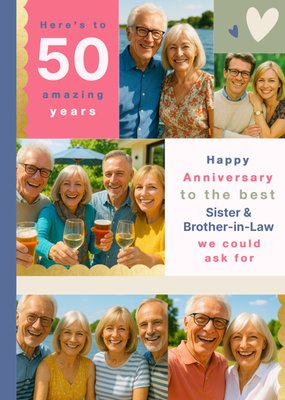 50 Amazing Years Sister & Brother-in-Law Photo Upload Anniversary Card