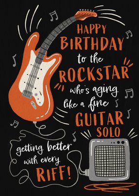 Aging Like A Fine Guitar Solo Rockstar Birthday Card