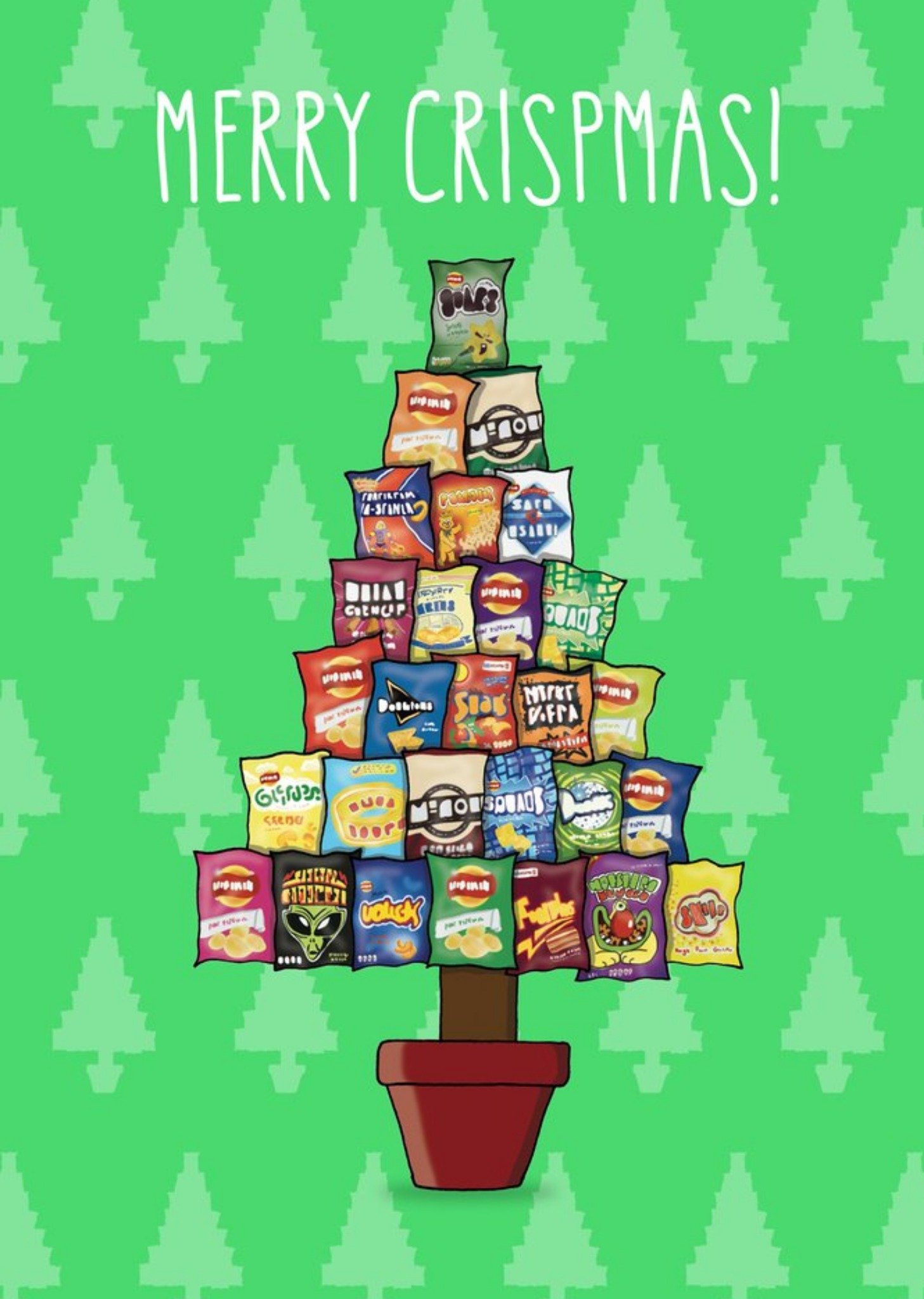 Moonpig Tree Crisp Pun Chips Christmas Card